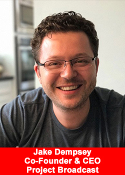 Jake Dempsey, Co-Founder and CEO of Project Broadcast, smiling in a casual setting, leader in communication technology for network marketers.